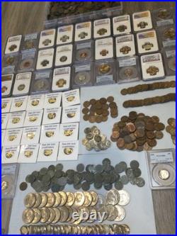 50+ Old Coins Set- With Real 24K Gold, PCGS/NGC Coin, Proof, 100+ Year Old Coin