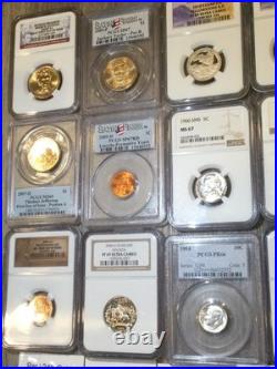 50+ Old Coins Set- With Real 24K Gold, PCGS/NGC Coin, Proof, 100+ Year Old Coin