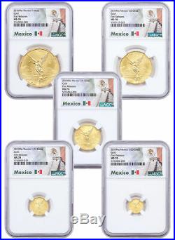5 Coin Set 2019 Mo Mexico Gold Libertad Coins NGC MS70 FR Exclusive SKU59827