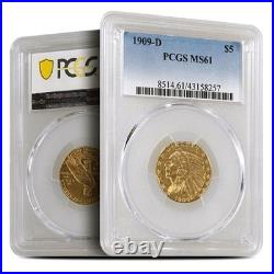 $5 Indian Gold Half Eagle Coin (MS61, Random) $5 Indian Gold Half Eagle Coin (MS61, Random)