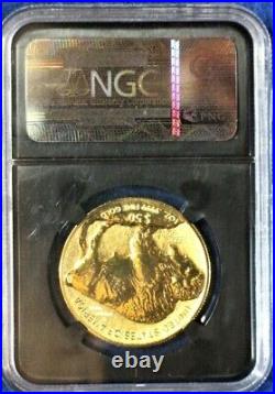 9999 Fine Gold 2013W American Buffalo $50 Reverse Proof NGC Early Releases PF70