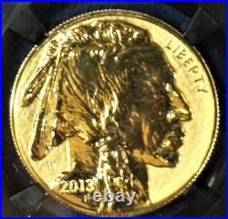 9999 Fine Gold 2013W American Buffalo $50 Reverse Proof NGC Early Releases PF70