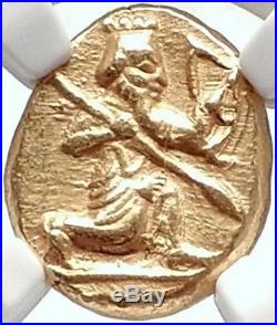 ACHAEMENID EMPIRE Sardes Lydia 485BC Gold Daric Ancient Greek Coin NGC AU i70330