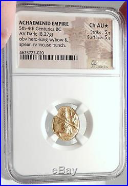 ACHAEMENID EMPIRE Sardes Lydia 485BC Gold Daric Ancient Greek Coin NGC AU i70330