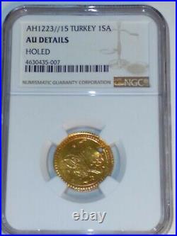 AH1223//15 Turkey 1SA AU NGC Gold Coin
