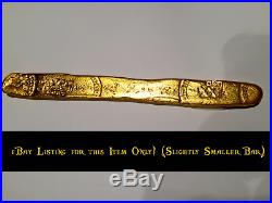 ATOCHA (1) 1622 GOLD FINGER BAR 22k PLATED PIRATE GOLD COIN TREASURE BAR ESCUDOS