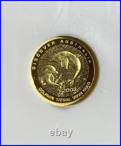 AUSTRALIA $5 GOLD COIN 1/25 oz FIRST STRUCK NGC PF70 ULCA, PROOF CAMEO