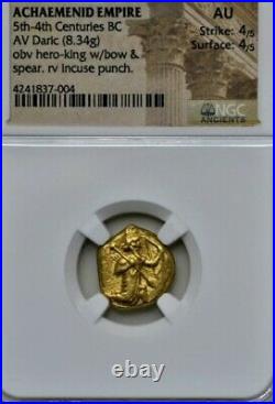 Achaemenid Empire Xeres Gold Daric NGC AU 4/4 Ancient Coin