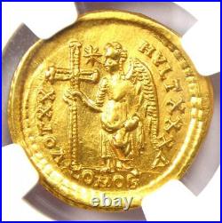 Aelia Eudocia AV Solidus Gold Coin 423-460 AD Certified NGC Choice AU Rare