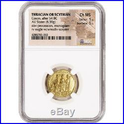 After 54 BC Thracian or Scythian Coson AV Stater Ancient Gold Coin NGC Ch MS