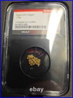 Alaska Gold Nugget NGC Vault Box UNVAULTED 1.26G