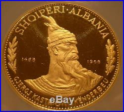 Albania 1969 Gold 500 Leke NGC PF-67UC Prince Skanderbeg Mintage 200