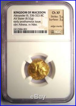 Alexander the Great III AV Gold Stater Coin 336-323 BC Certified NGC Choice XF
