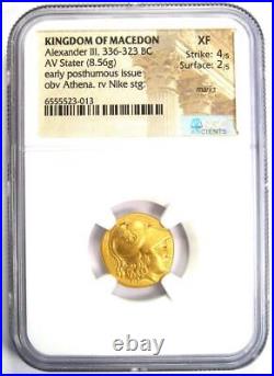 Alexander the Great III AV Stater Gold Coin 336-323 BC Certified NGC XF (EF)