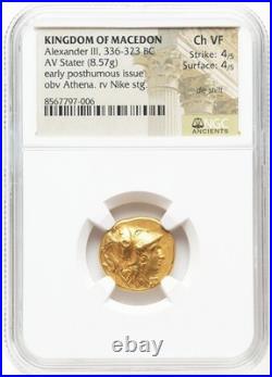 Alexander the Great III AV Stater Gold Macedon Coin 336-323 BC NGC Choice VF