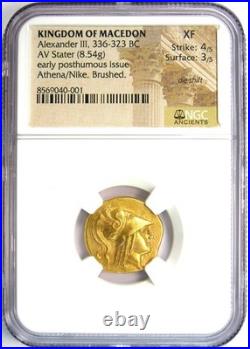 Alexander the Great III AV Stater Gold Macedon Coin 336 BC Certified NGC XF EF