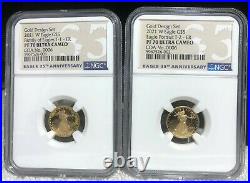 American Eagle 2021 One-Tenth Ounce Gold Two-Coin Set Designer Edition NGC PF 70
