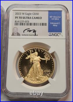 American GOLD Eagle 4 Coin Set PF 70 Ed Moy Signature in Assay $5 $10 $25 $50