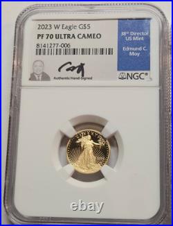 American GOLD Eagle 4 Coin Set PF 70 Ed Moy Signature in Assay $5 $10 $25 $50