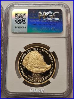 American GOLD Eagle 4 Coin Set PF 70 Ed Moy Signature in Assay $5 $10 $25 $50