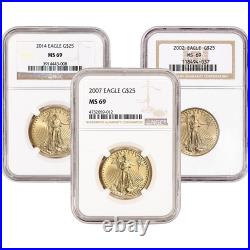 American Gold Eagle 1/2 oz $25 NGC MS69 Random Date and Label