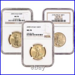 American Gold Eagle 1/2 oz $25 NGC MS70 Random Date and Label