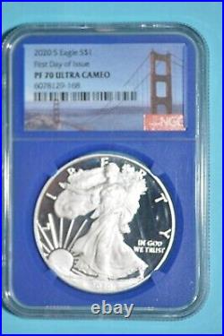American Silver Eagle ASE 2020 S S$1 NGC PR70 First Day Issue