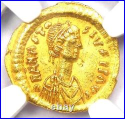 Anastasius I AV Tremissis Gold Byzantine Coin 491-518 AD Certified NGC AU