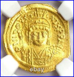 Ancient Byzantine Justin II AV Solidus Gold Coin 565-578 AD NGC MS (UNC)