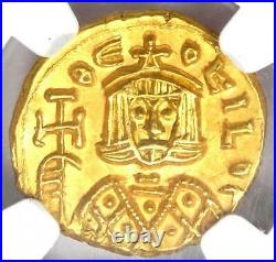 Ancient Byzantine Theophilus AV Solidus Gold Coin 829-842 AD NGC Choice AU