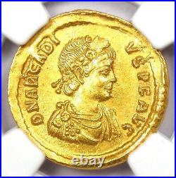 Arcadius AV Solidus Gold Ancient Roman Gold Coin 383-408 AD Certified NGC AU