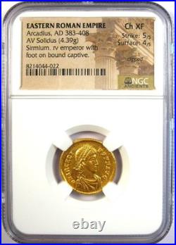 Arcadius AV Solidus Gold Roman Coin 383-408 AD Certified NGC Choice XF (EF) Arcadius AV Solidus Gold Roman Coin 383-408 AD Certified NGC Choice XF (EF)