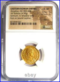 Arcadius AV Solidus Gold Roman Coin 383-408 AD Certified NGC Choice XF (EF) Arcadius AV Solidus Gold Roman Coin 383-408 AD Certified NGC Choice XF (EF)