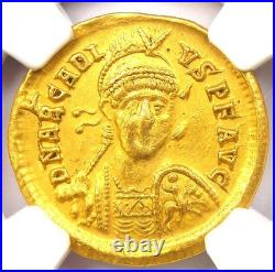 Arcadius AV Solidus Gold Roman Coin 383-408 AD Certified NGC XF (EF)