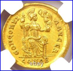 Arcadius AV Solidus Gold Roman Coin 383-408 AD Certified NGC XF (EF)