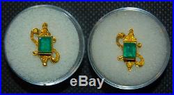 Atocha Emerald Studs 1622 Fisher Pirate Gold Coins Shipwreck Treasure Earrings
