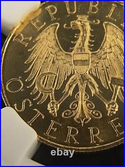 Austria 1929 Gold 25 Schilling NGC PL63 Proof Like Stunning And Historic