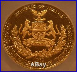 Biafra 1969 Gold 25 Pounds NGC PF-67UC Independence Anniversary