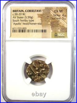 Britain Corieltavi Gold AV Stater Horse Coin 50-20 BC Certified NGC Choice VF