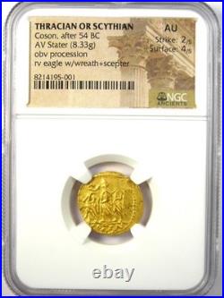 Brutus Coson Gold AV Stater Roman Thracian Scythian Coin 54 BC. Certified NGC AU