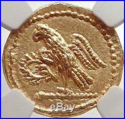 Brutus Julius Caesar Roman Assassin 44BC Ancient Greek GOLD Coin NGC MS i66667