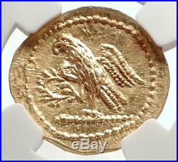 Brutus Julius Caesar Roman Assassin 44BC Ancient Greek GOLD Coin NGC MS i71697