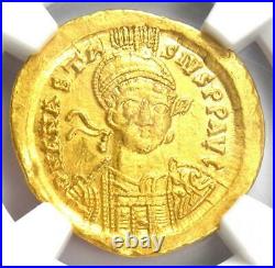 Byzantine Anastasius I AV Solidus Gold Christ Coin 491-518 AD NGC Choice AU