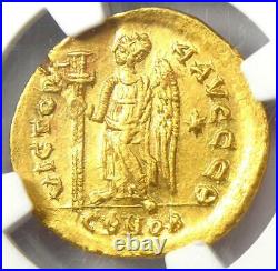 Byzantine Anastasius I AV Solidus Gold Christ Coin 491-518 AD NGC Choice AU