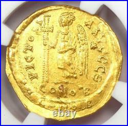 Byzantine Anastasius I AV Solidus Gold Coin 491-518 AD Certified NGC AU