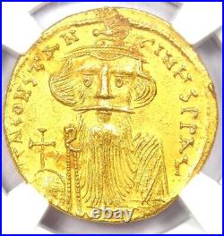 Byzantine Constans II AV Solidus Gold Coin 641-668 AD Certified NGC Choice AU