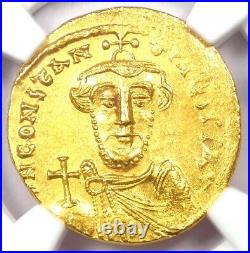 Byzantine Constans II AV Solidus Gold Coin 641-668 AD Certified NGC MS (UNC)