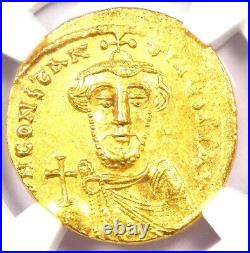 Byzantine Constans II AV Solidus Gold Coin 641-668 AD Certified NGC MS (UNC)