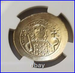 Byzantine Empire Michael VII, Christ Image NGC MS 5/4 Ancient Gold Coin