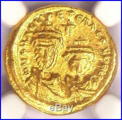 Byzantine Heraclius Constantine AV Solidus Gold Coin 613-641 AD NGC Choice AU